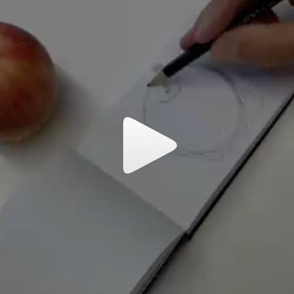 Lerne skizzieren Apfel